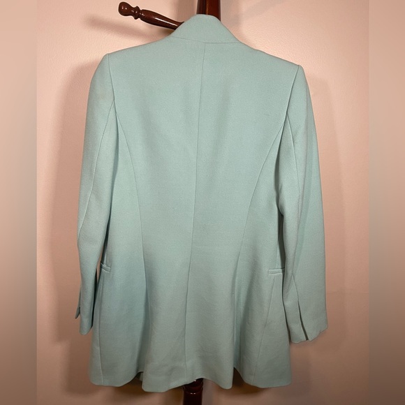 ZARA Mint Double Collar Long Blazer Size M - Picture 2 of 12
